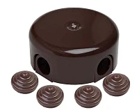 Bironi коричневая коробка распределительная D110х35 негорючий платик